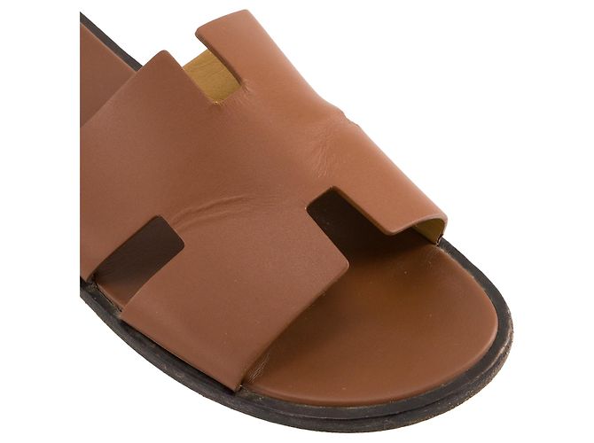 HERMÈS - Sandali Hermès Izmir in pelle liscia marrone (T43) - vista 5