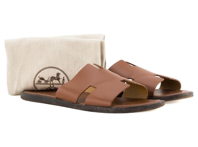 HERMÈS - Sandali Hermès Izmir in pelle liscia marrone (T43) - vista 7