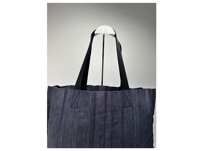 Tote bag in tessuto Vintage Issey Miyake Reality Lab Blu scuro Viola - vista 5