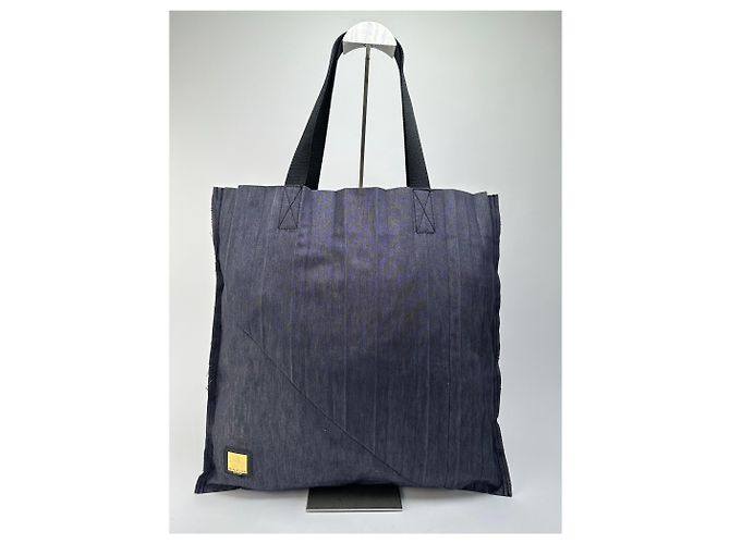 Tote bag in tessuto Vintage Issey Miyake Reality Lab Blu scuro Viola - vista 9