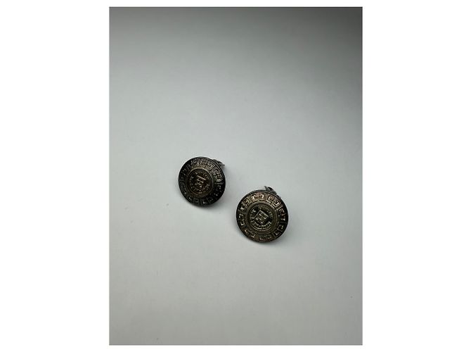 Orecchini a clip Vintage Givenchy Logo 4G Fine anni '70 Silver Black - vista 10