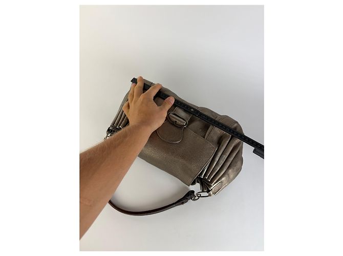 Vintage Marni Metallic Leather Flap Shoulder Bag Silver - Ansicht 10