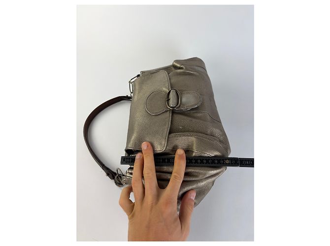 Vintage Marni Metallic Leather Flap Shoulder Bag Silver - Ansicht 11
