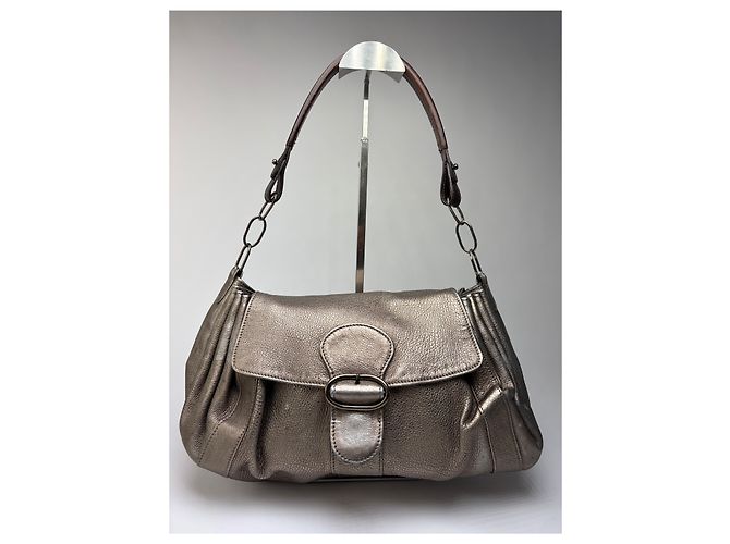 Vintage Marni Metallic Leather Flap Shoulder Bag Silver - Ansicht 6