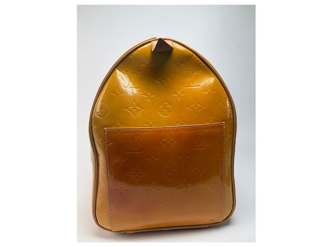 Vintage Louis Vuitton Monogram Monogram Vernis Keepall Bandoulière 55 c. 1998 Yellow - vista 6