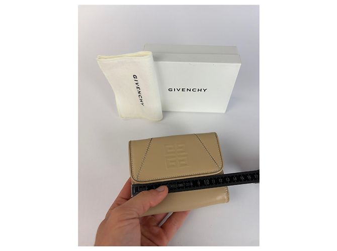Vintage Givenchy Leder Bifold Wallet Beige Silver - Ansicht 11
