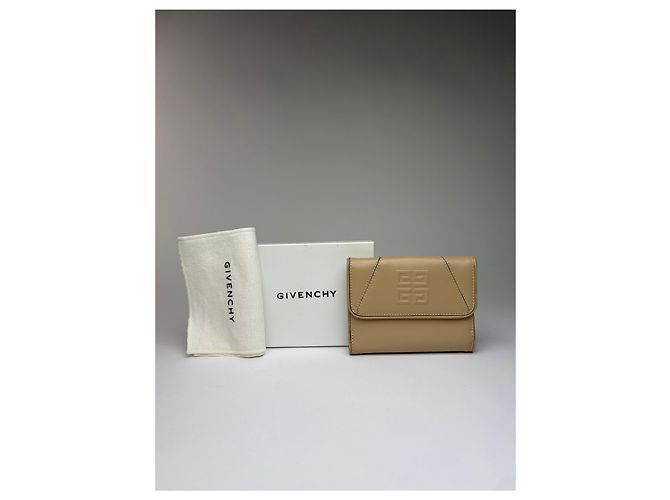 Vintage Givenchy Leder Bifold Wallet Beige Silver - Ansicht 13