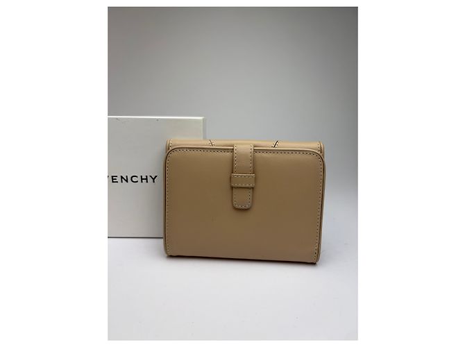 Vintage Givenchy Leder Bifold Wallet Beige Silver - Ansicht 14