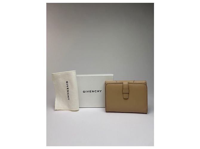 Vintage Givenchy Leder Bifold Wallet Beige Silver - Ansicht 2