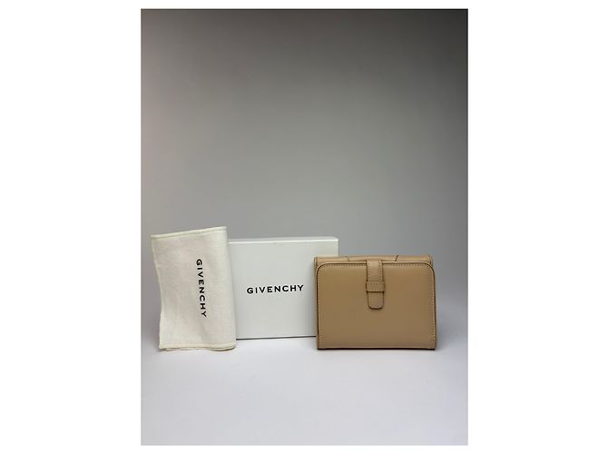 Vintage Givenchy Leder Bifold Wallet Beige Silver - Ansicht 3