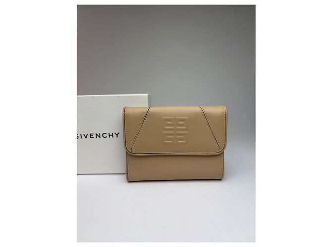 Vintage Givenchy Leder Bifold Wallet Beige Silver - Ansicht 5