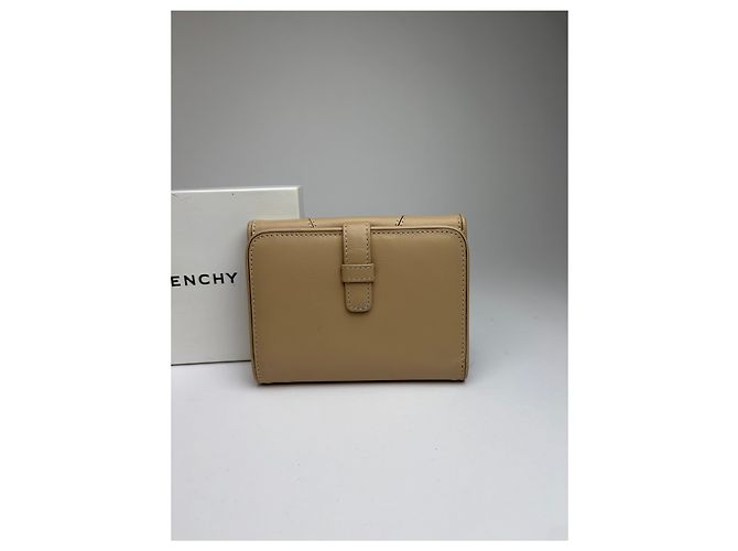 Vintage Givenchy Leder Bifold Wallet Beige Silver - Ansicht 7