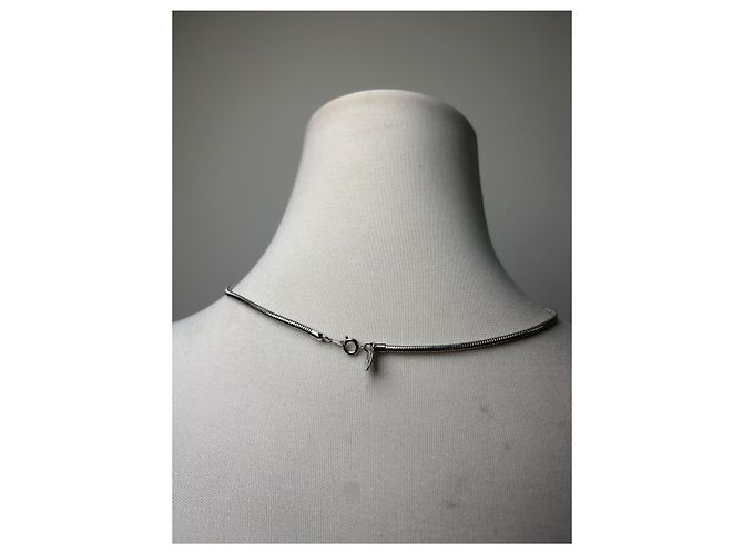 Collana con pendente Givenchy vintage fine anni 1970s Silver Black - vista 3