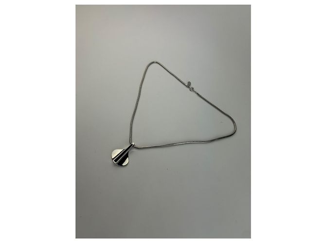 Collana con pendente Givenchy vintage fine anni 1970s Silver Black - vista 6