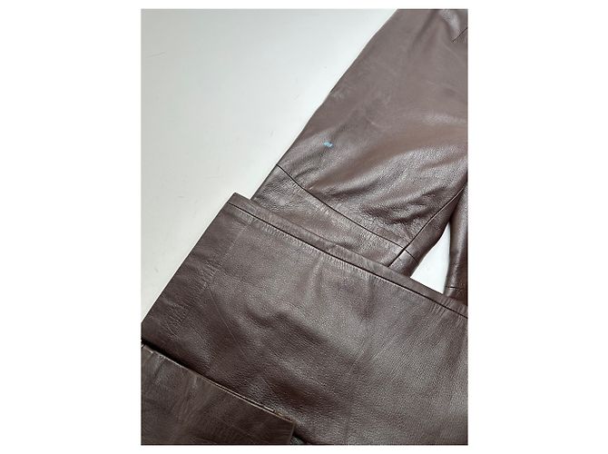 Pantaloni Vintage Givenchy Boutique in pelle di agnello Marrone S - view 4