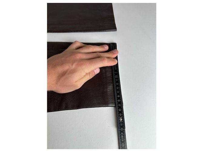 Pantaloni Vintage Givenchy Boutique in pelle di agnello Marrone S - view 9