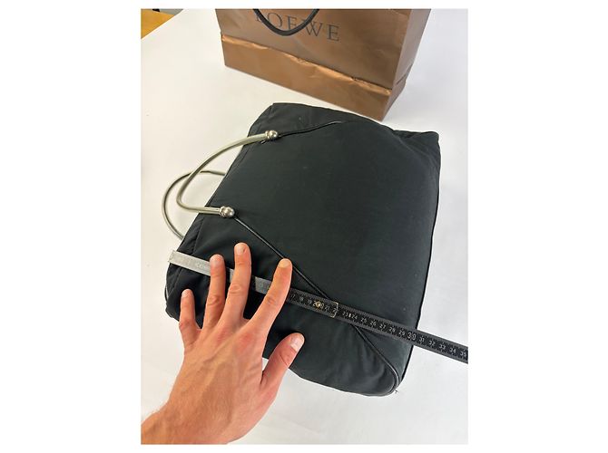 Borsa strutturata Vintage Loewe con manico, primi anni 2000, Nero - vista 10