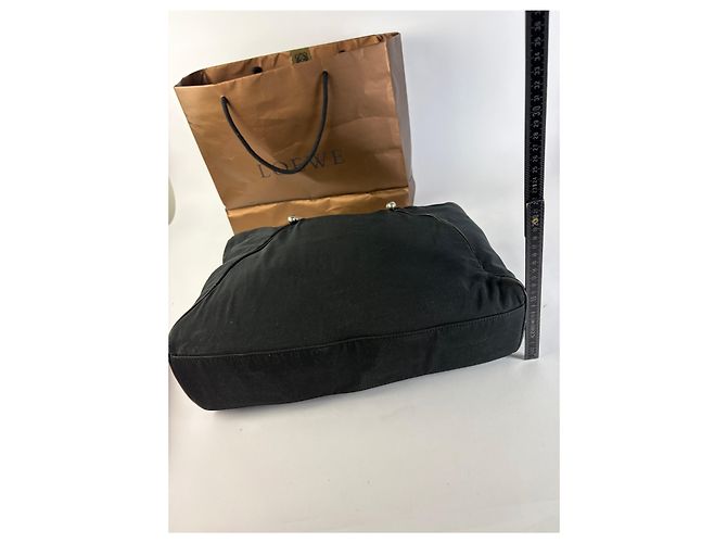 Borsa strutturata Vintage Loewe con manico, primi anni 2000, Nero - vista 11