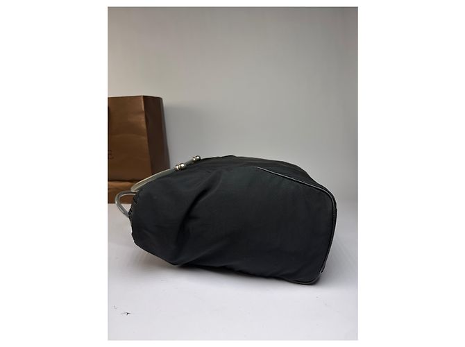 Borsa strutturata Vintage Loewe con manico, primi anni 2000, Nero - vista 7