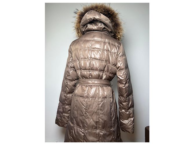 Vintage Balmain Daunenjacke Hellbraun mit Kunstpelzbesatz M - Ansicht 15