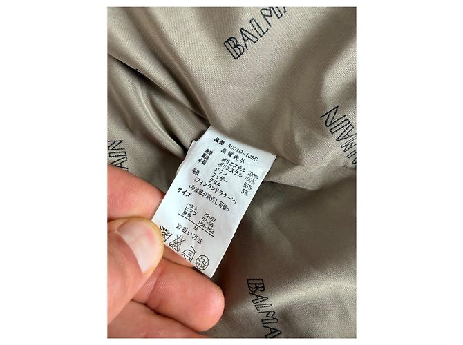 Vintage Balmain Daunenjacke Hellbraun mit Kunstpelzbesatz M - Ansicht 6