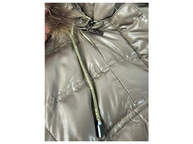 Vintage Balmain Daunenjacke Hellbraun mit Kunstpelzbesatz M - Ansicht 7