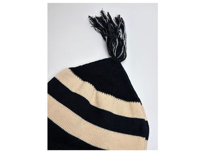 Cappello in maglia vintage Vivienne Westwood con paraorecchie Navy Cream - vista 7