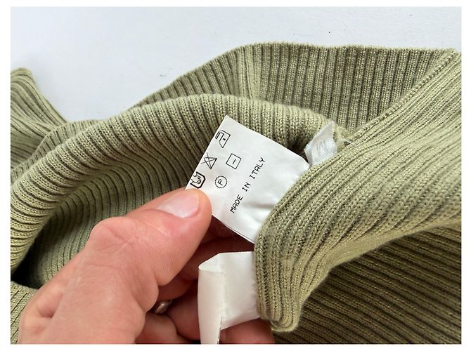 Vintage Loewe Ärmelloser Rollkragenpullover Light Olive M - Ansicht 10