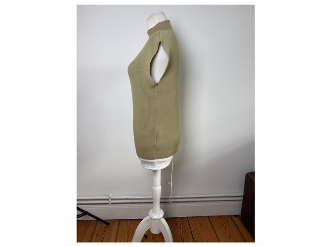 Vintage Loewe Ärmelloser Rollkragenpullover Light Olive M - Ansicht 2
