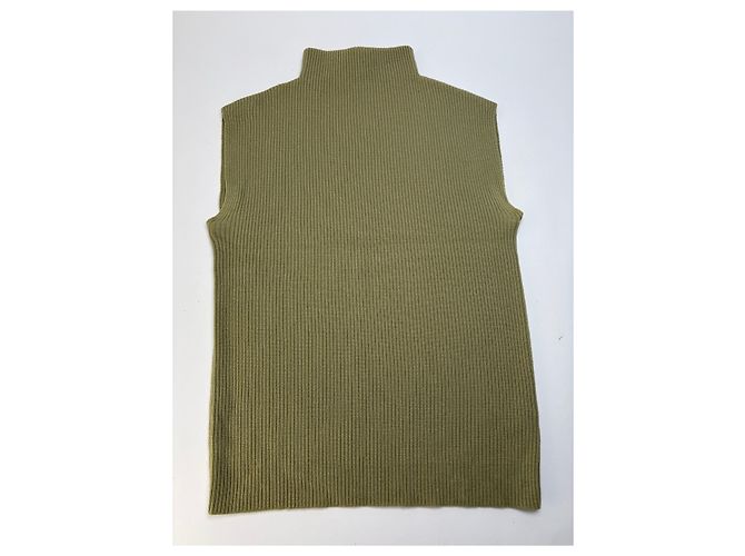 Vintage Loewe Ärmelloser Rollkragenpullover Light Olive M - Ansicht 4