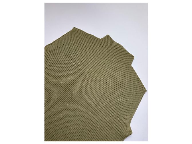 Vintage Loewe Ärmelloser Rollkragenpullover Light Olive M - Ansicht 5