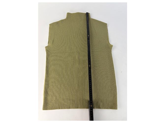 Vintage Loewe Ärmelloser Rollkragenpullover Light Olive M - Ansicht 6