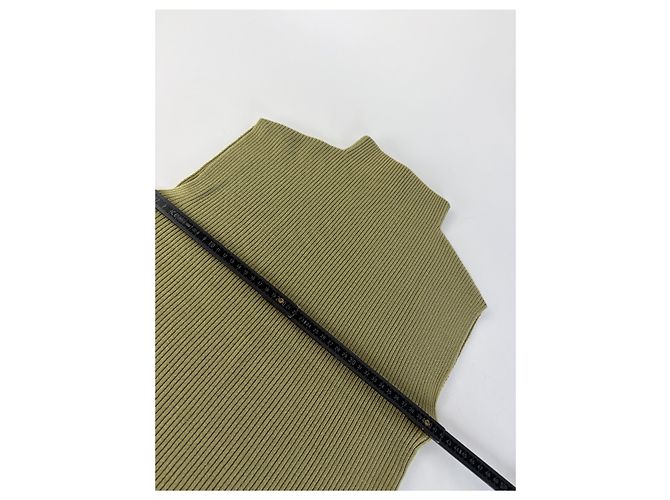 Vintage Loewe Ärmelloser Rollkragenpullover Light Olive M - Ansicht 7