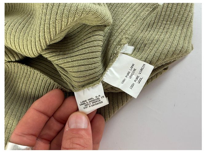 Vintage Loewe Ärmelloser Rollkragenpullover Light Olive M - Ansicht 9
