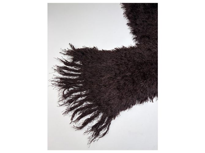 Sciarpa lunga Vintage Issey Miyake marrone scuro - vista 3