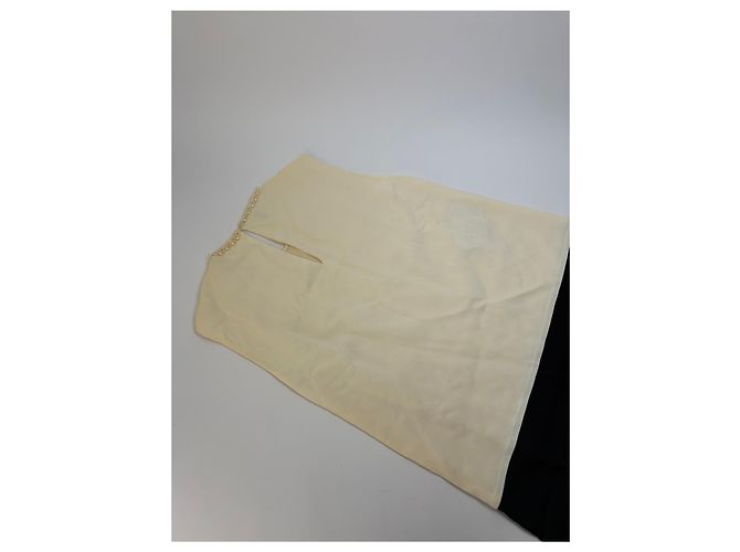 Vintage Miu Miu Perlen-Strukturkleid Cream Black S - Ansicht 13