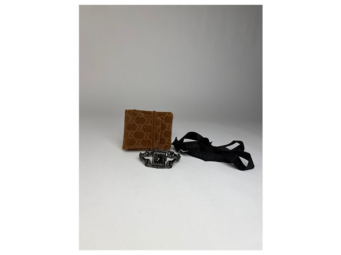 Orologio bracciale Vintage Gucci Signora in acciaio inossidabile primi anni 2000 Nero Argento - vista 11