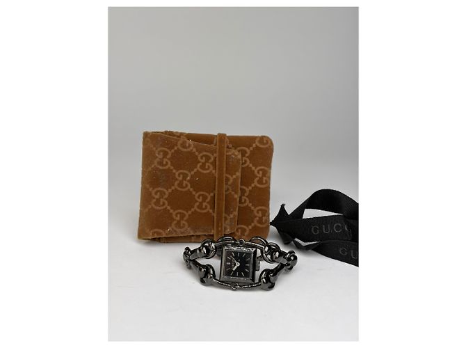 Orologio bracciale Vintage Gucci Signora in acciaio inossidabile primi anni 2000 Nero Argento - vista 4