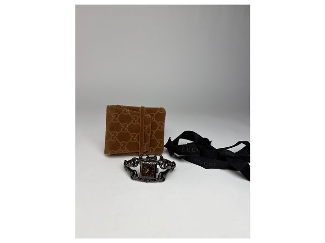 Orologio bracciale Vintage Gucci Signora in acciaio inossidabile primi anni 2000 Nero Argento - vista 6