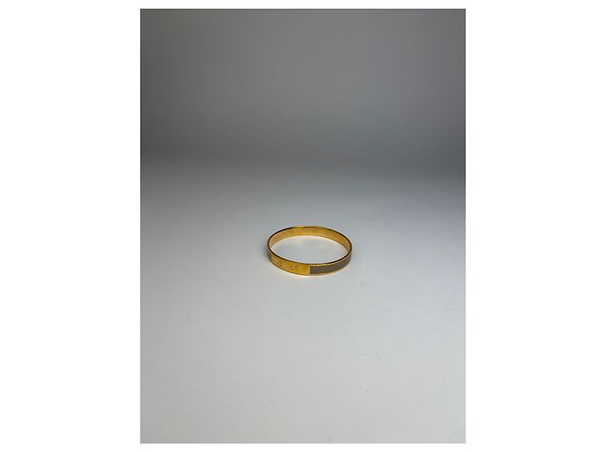 Bangles Vintage Chloé con Intarsio in Smalto Gold Taupe - vista 3