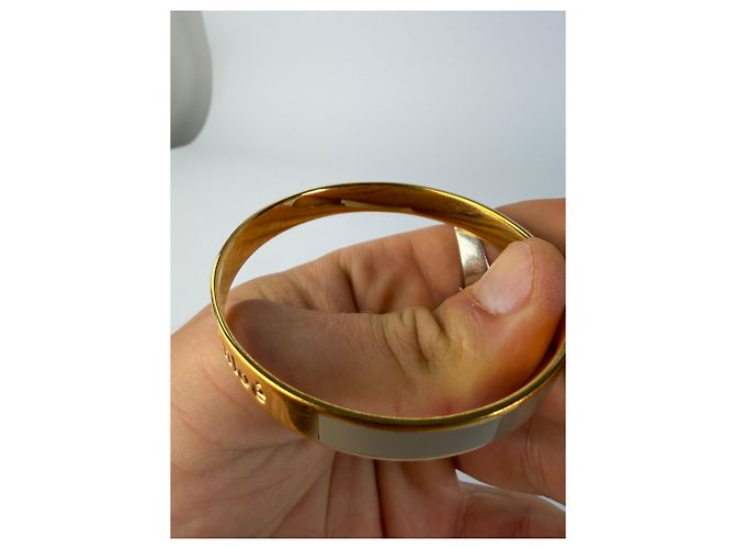 Bangles Vintage Chloé con Intarsio in Smalto Gold Taupe - vista 4