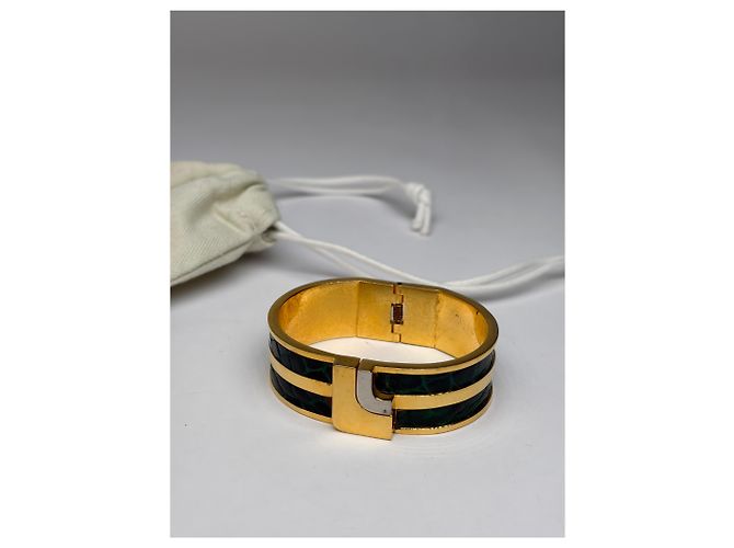 Bracciale Cuff Vintage Loewe Nero Verde Oro c. Fine anni '90 - vista 4