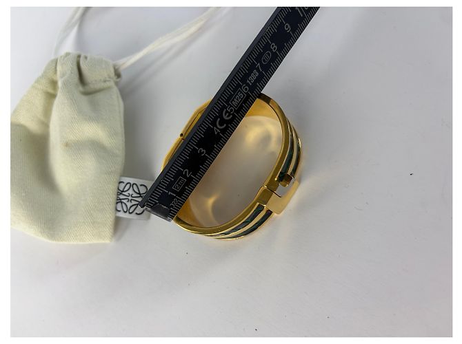 Bracciale Cuff Vintage Loewe Nero Verde Oro c. Fine anni '90 - vista 6