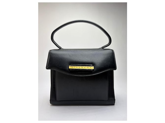 Vintage Givenchy Structured Top-Handle Bag Late 1980s Black - view 11