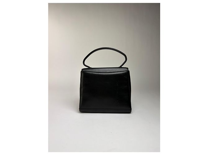 Vintage Givenchy Structured Top-Handle Bag Late 1980s Black - view 12