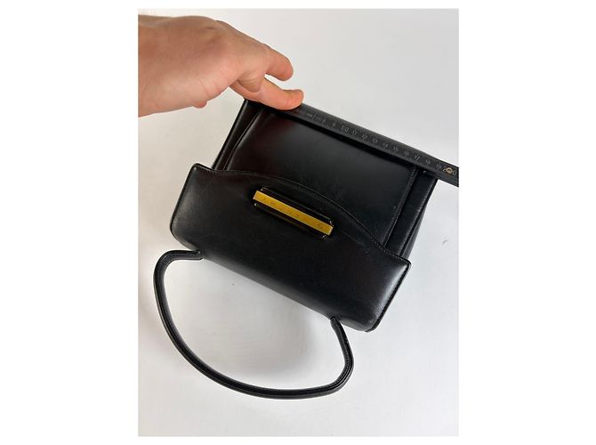 Vintage Givenchy Structured Top-Handle Bag Late 1980s Black - view 8