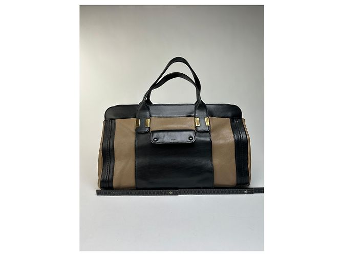 Vintage Chloé Strukturierte Handtasche Schwarz Beige - Ansicht 11