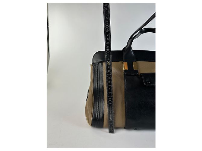 Vintage Chloé Strukturierte Handtasche Schwarz Beige - Ansicht 12