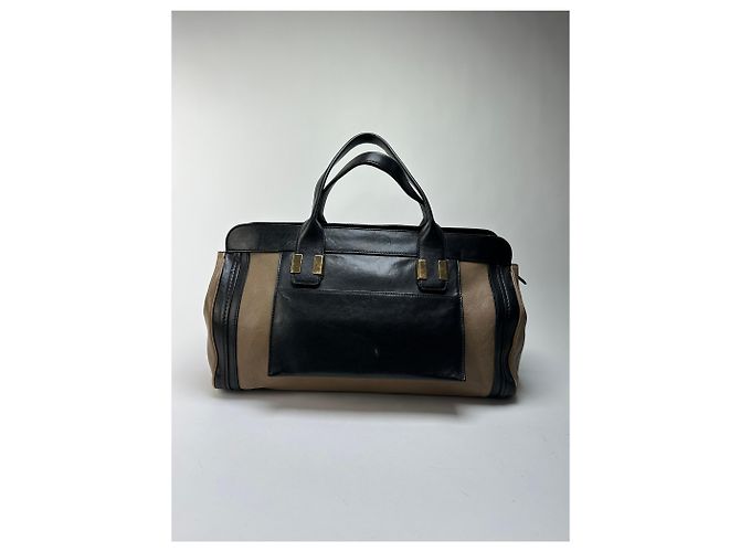 Vintage Chloé Strukturierte Handtasche Schwarz Beige - Ansicht 15