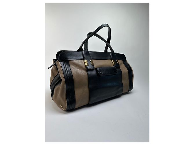 Vintage Chloé Strukturierte Handtasche Schwarz Beige - Ansicht 7